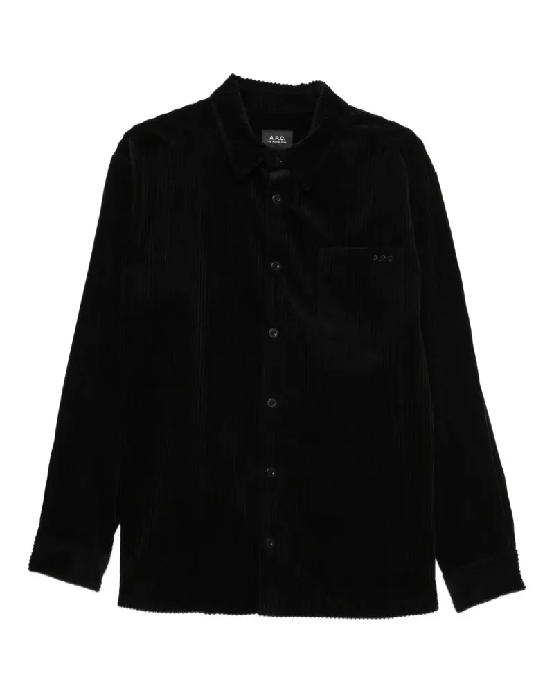 A.P.C. Cordjacke mit Brusttasche - Schwarz Schwarz