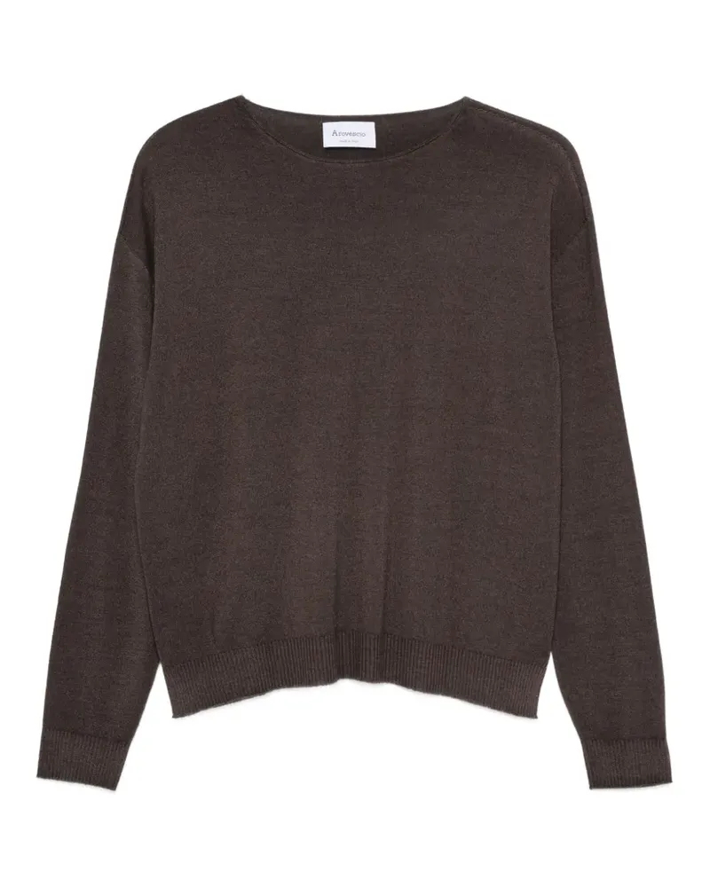 Arovescio Langarmshirt mit seitlichem Schlitz - Braun Braun