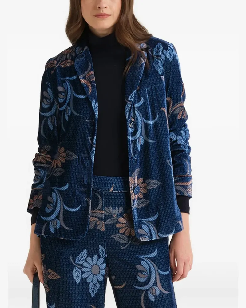 Maliparmi floral-print long-sleeve blazer - Blau Blau