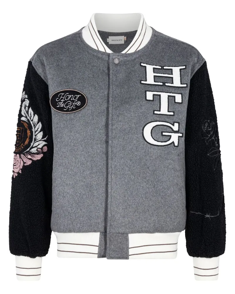 Honor The Gift Letterman Collegejacke Grau