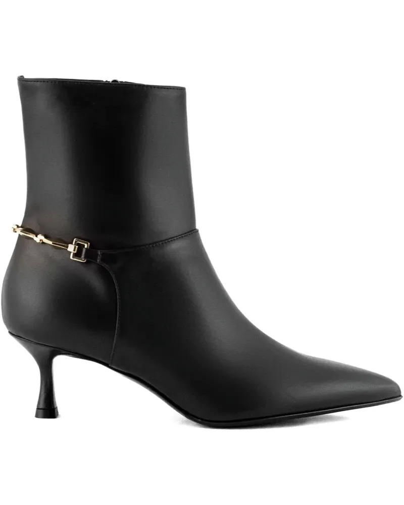 Sergio Levantesi Spitze Stiefeletten mit Metalldetail 45mm - Schwarz Schwarz