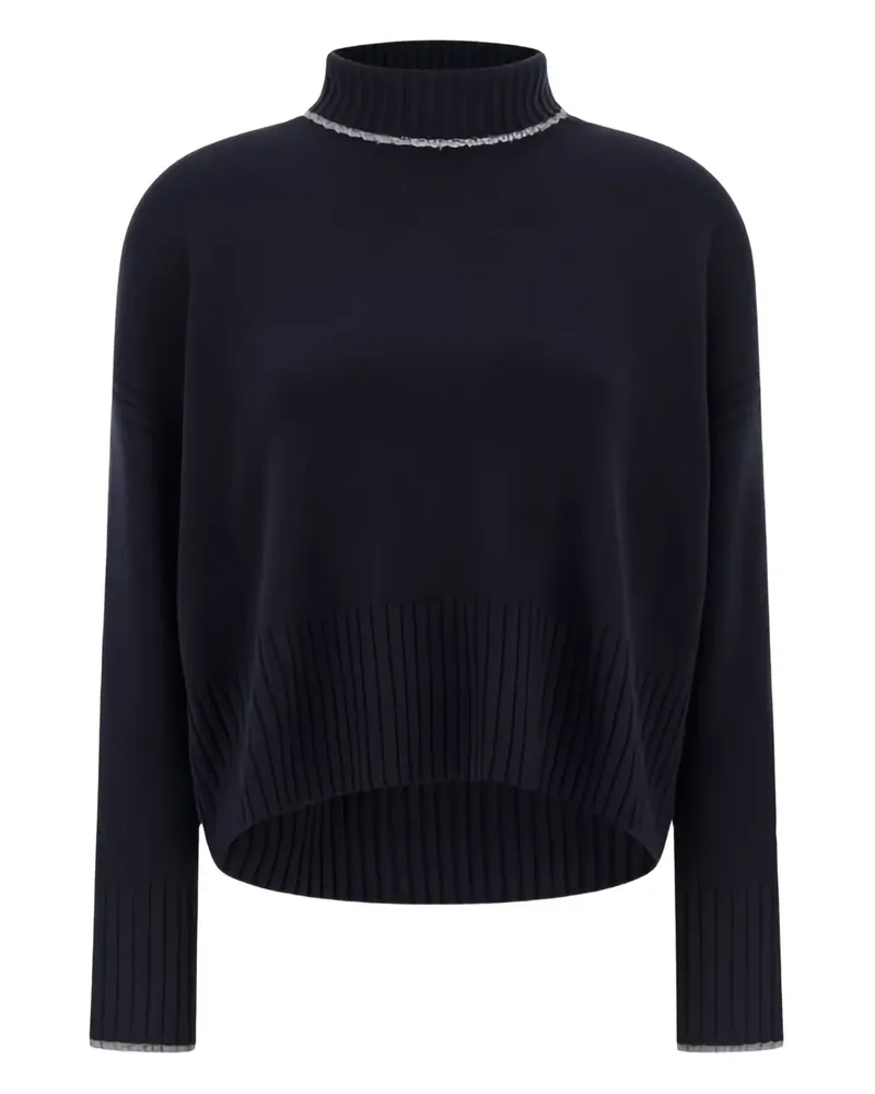 Pinko Gerippter Pullover mit Stehkragen - Schwarz Schwarz