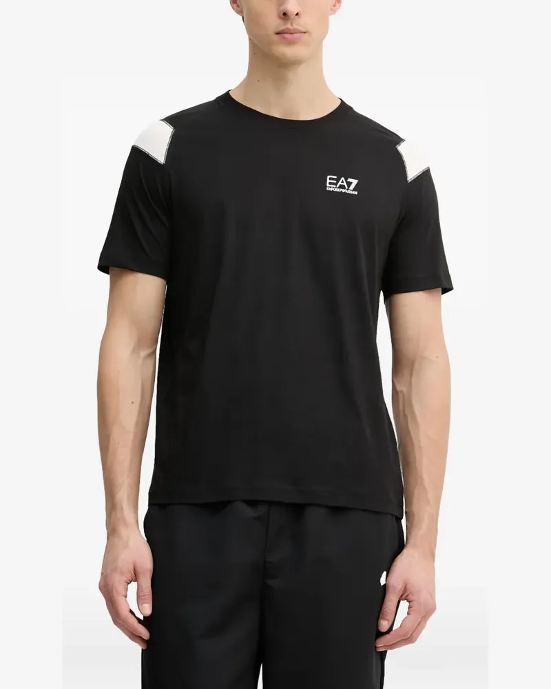 EA7 logo-print T-shirt - Schwarz Schwarz