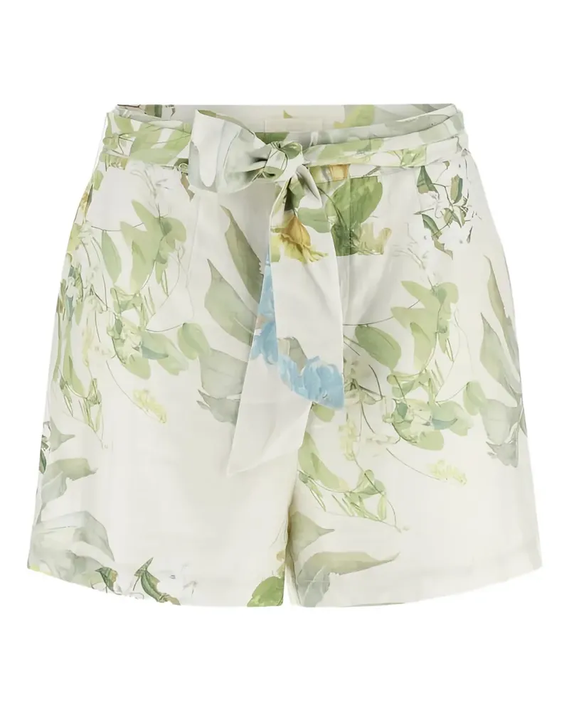 Guess floral-print belted shorts - Nude Nude