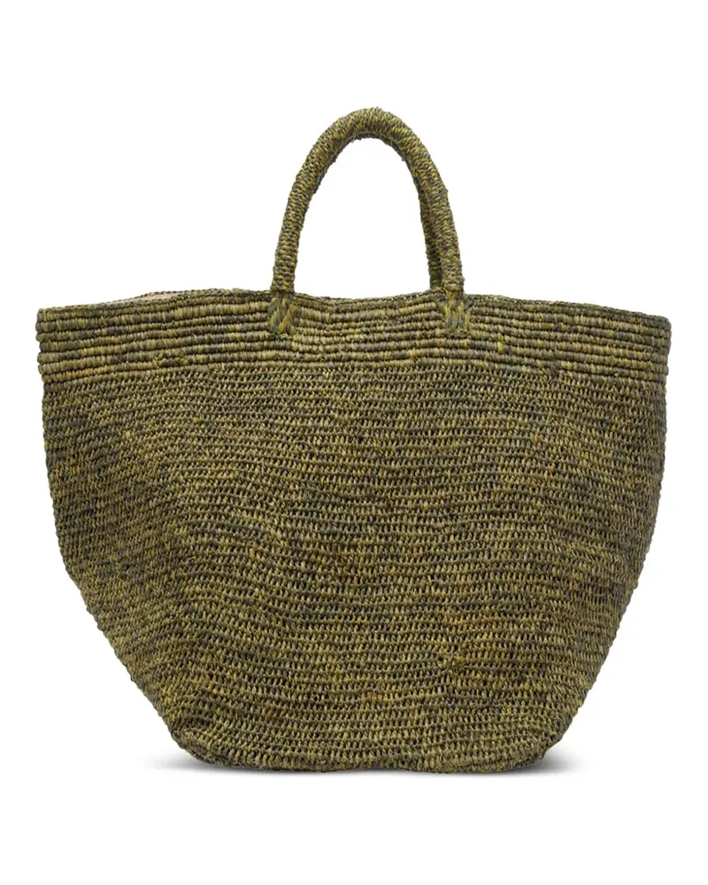 IBELIV Vanille Tote Bag aus Raffiabast - Grün Grün