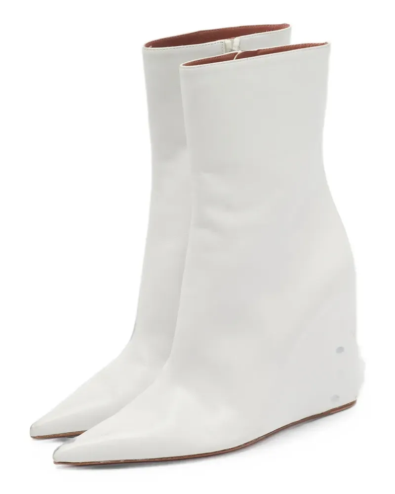 Amina Muaddi Pernille wedge ankle boots - Weiß Weiß
