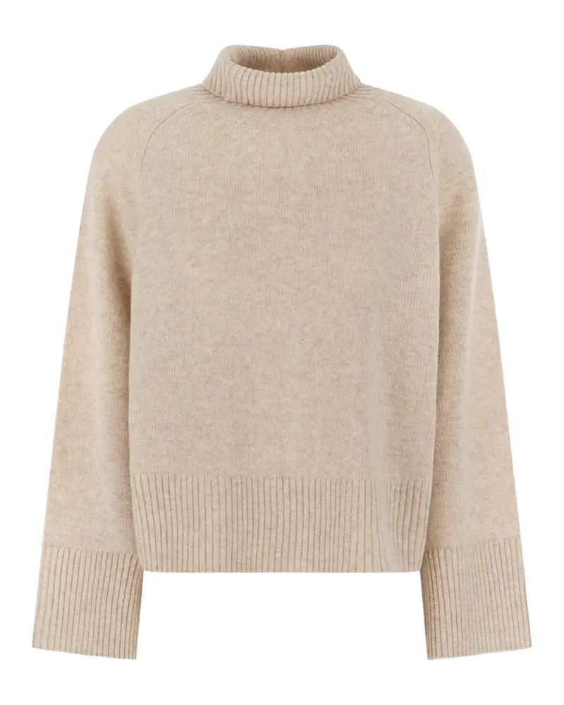 HUGO BOSS Alonso Rollkragenpullover aus Kaschmir mit lockerem Schnitt und Raglanärmeln - Nude Nude