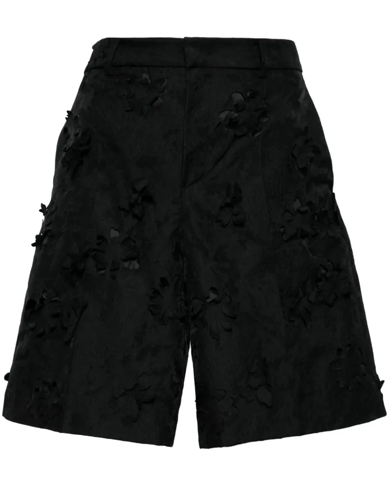 JNBY Knielange Shorts mit Blumenapplikation - Schwarz Schwarz
