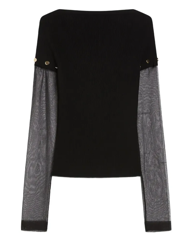 Max Mara Geripptes Top - Schwarz Schwarz