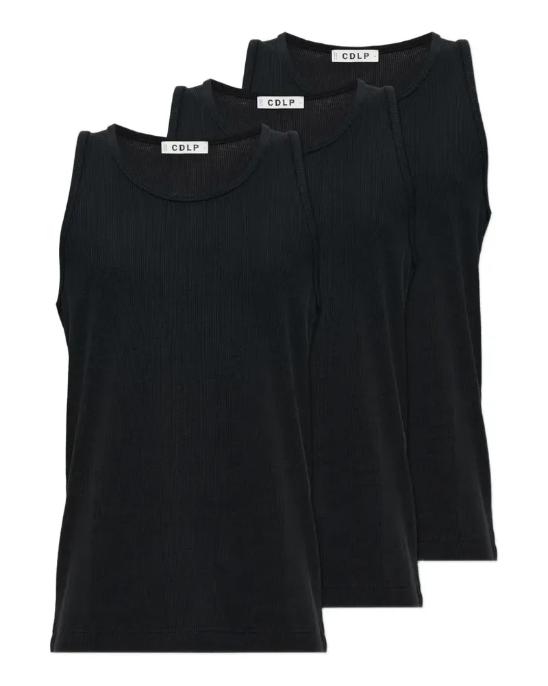 CDLP Gerippte Tanktops (3er-Set) - Schwarz Schwarz
