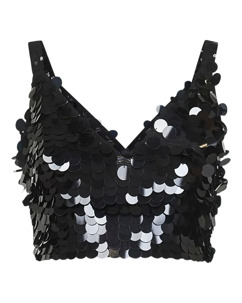 P.A.R.O.S.H. P.A.R.O H. Top mit Pailletten - Schwarz Schwarz