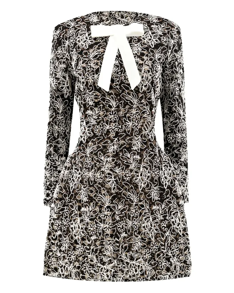 BRONX AND BANCO Minikleid mit Blumenverzierung - Schwarz Schwarz