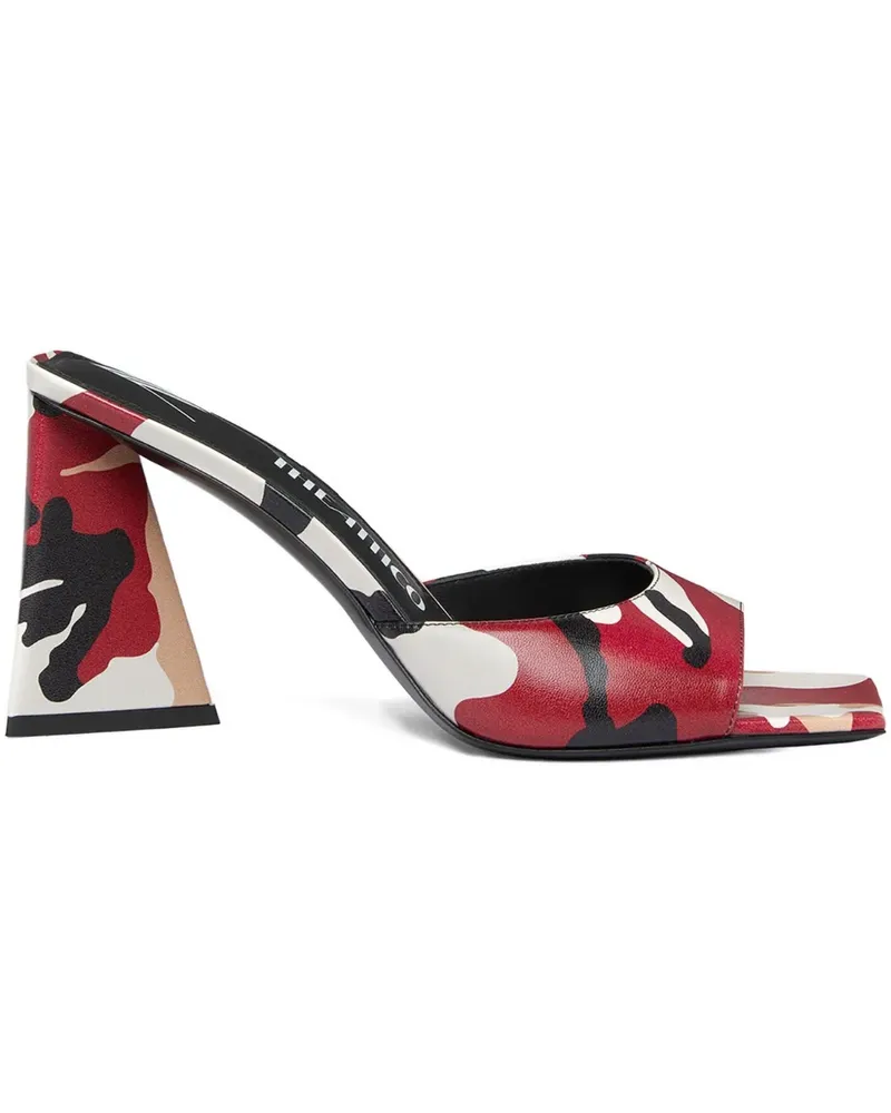 ATTICO camouflage-print block-heel mules - Weiß Weiß