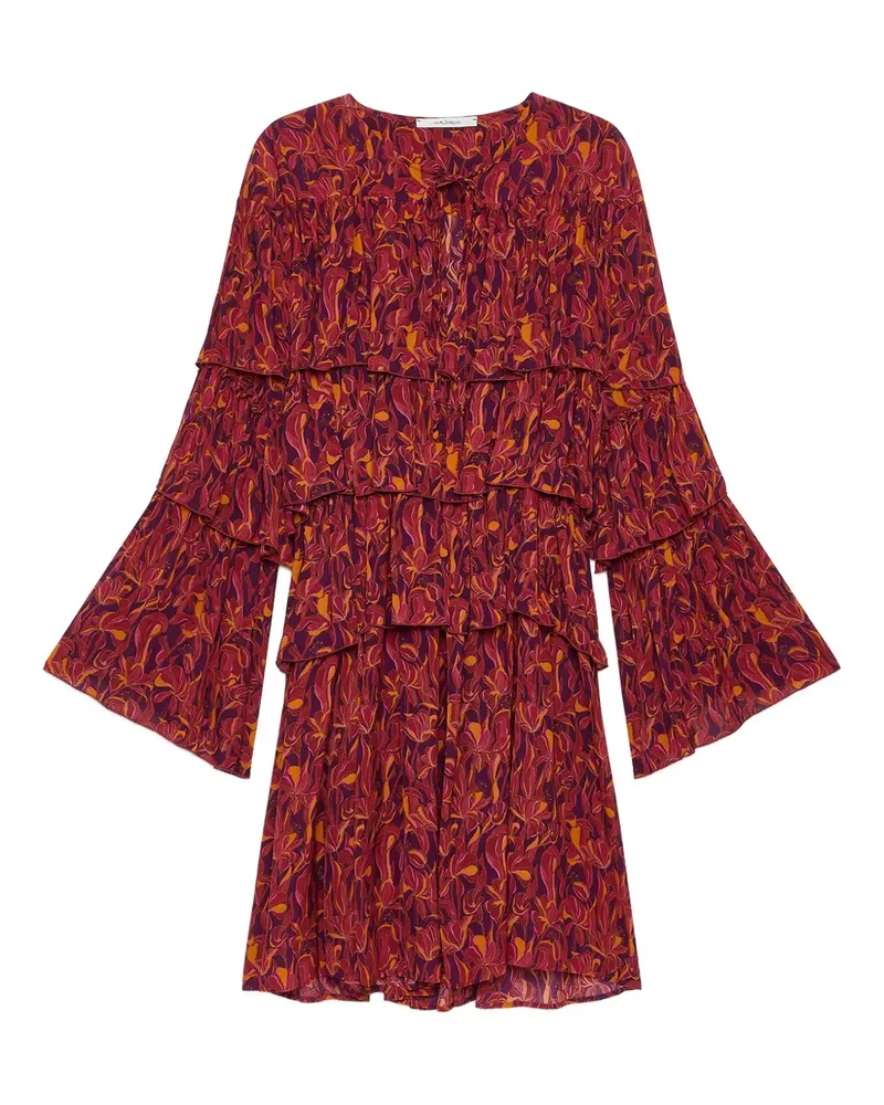 Maliparmi Gerüschtes Minikleid mit Blumen-Print - Rot Rot