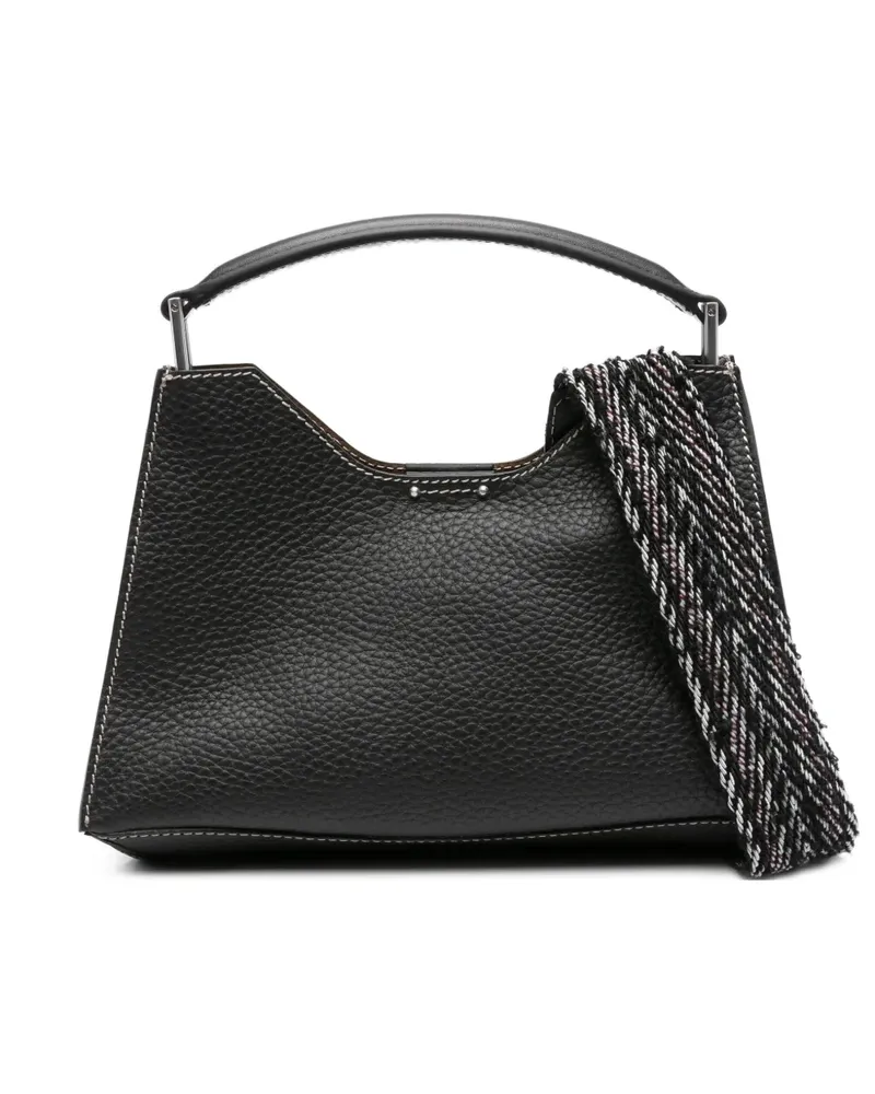Gianni Chiarini Maxi Aurora Tote Bag aus strukturiertem Leder - Schwarz Schwarz