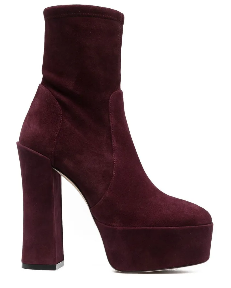 Stuart Weitzman Skyhigh Wildlederstiefel 145mm - Rot Rot