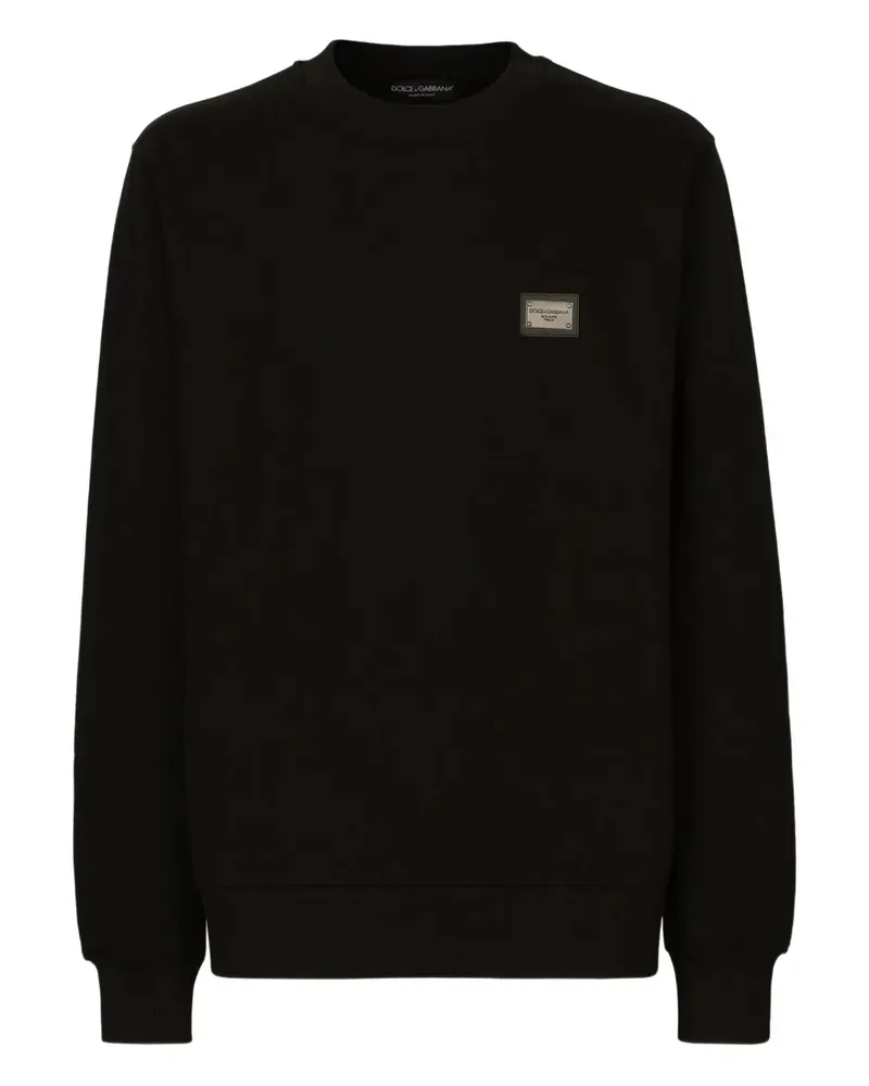 Dolce & Gabbana Sweatshirt mit Logo-Schild - Schwarz Schwarz