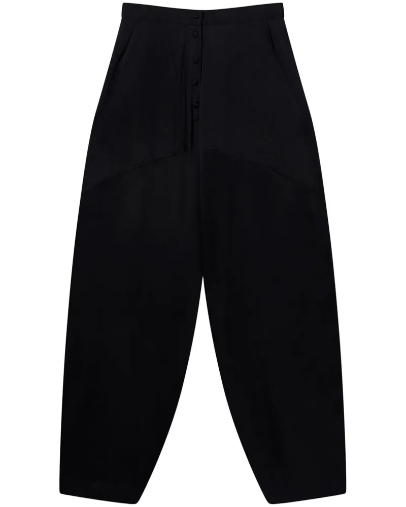 Stella McCartney Tapered-Hose mit Satineinsätzen - Schwarz Schwarz
