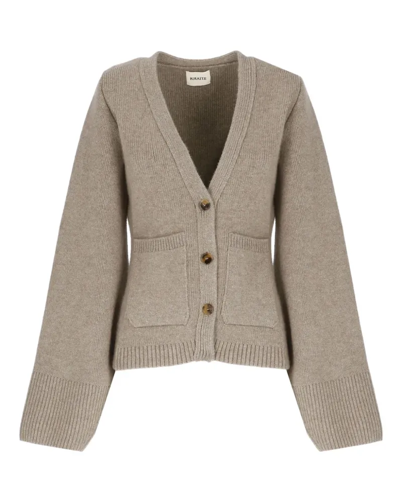 KHAITE Scarlet Cardigan mit geknöpfter Tasche - Braun Braun