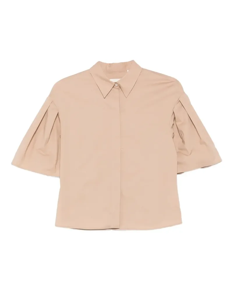 XACUS Ellery pleated-sleeve shirt - Nude Nude