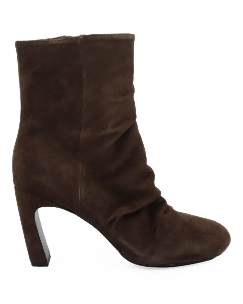 ash Estelle ruched suede ankle boots - Braun Braun
