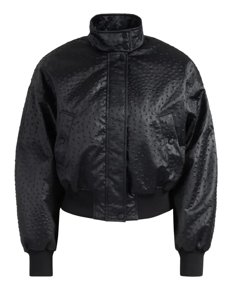 Elisabetta Franchi Bomberjacke mit Straußen-Effekt - Schwarz Schwarz