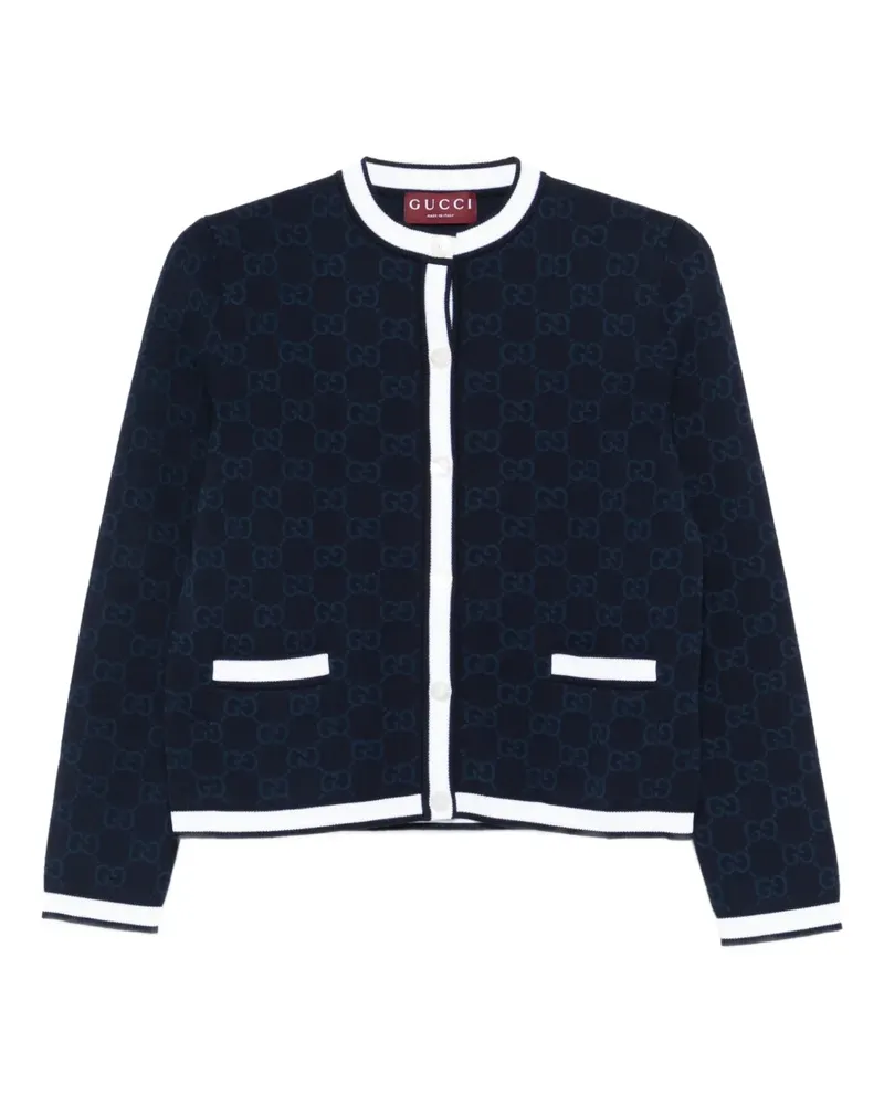 Gucci Geknöpfter Cardigan mit GG - Blau Blau
