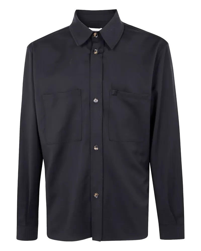 Laneus patch-pocket wool shirt - Schwarz Schwarz