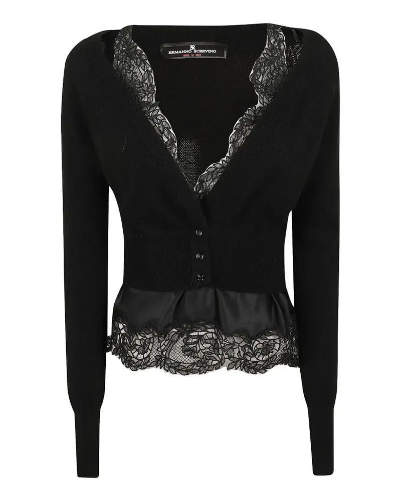 Ermanno Scervino Cardigan im Layering-Look - Schwarz Schwarz
