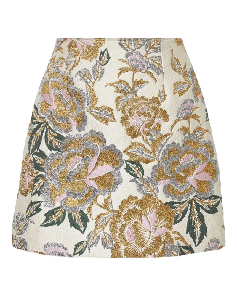 Carolina Herrera New York floral-jacquard mini skirt - Nude Nude