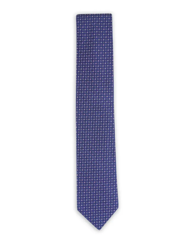 Canali geometric-pattern silk tie - Blau Blau