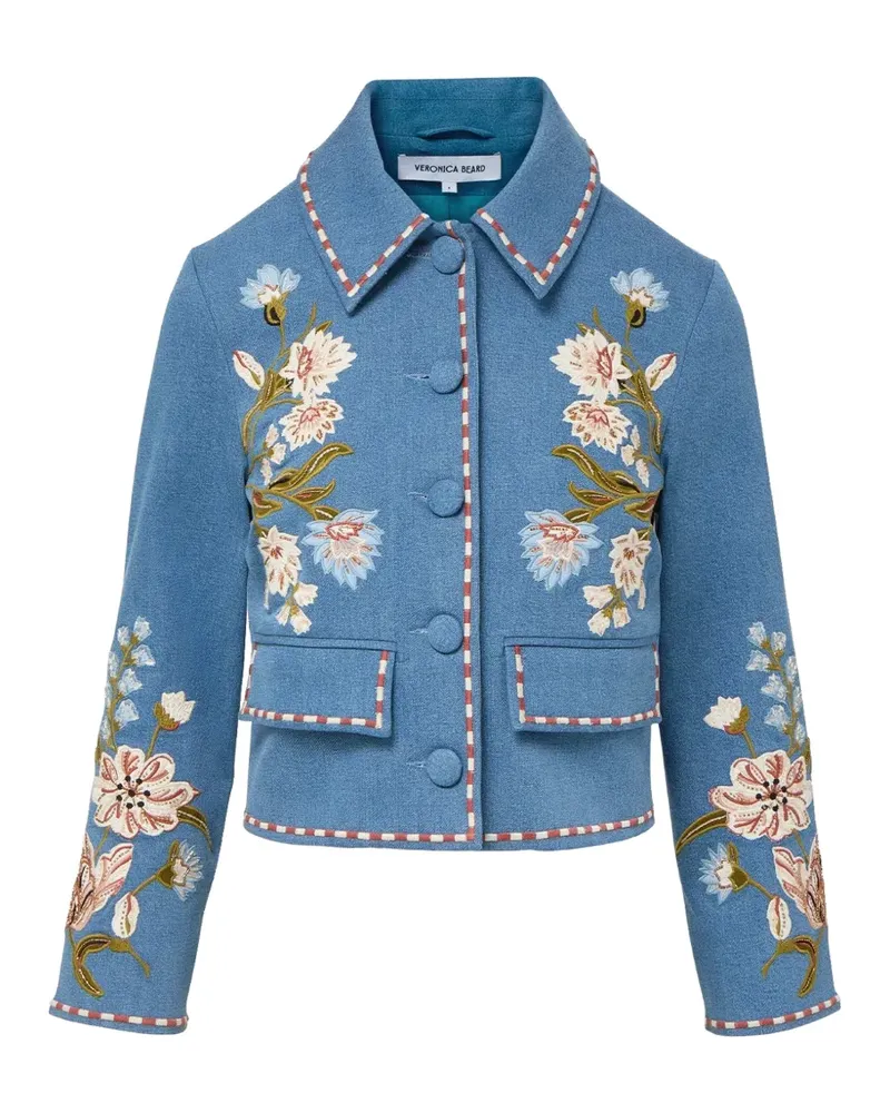 Veronica Beard Vikaria floral-embroidered jacket - Blau Blau