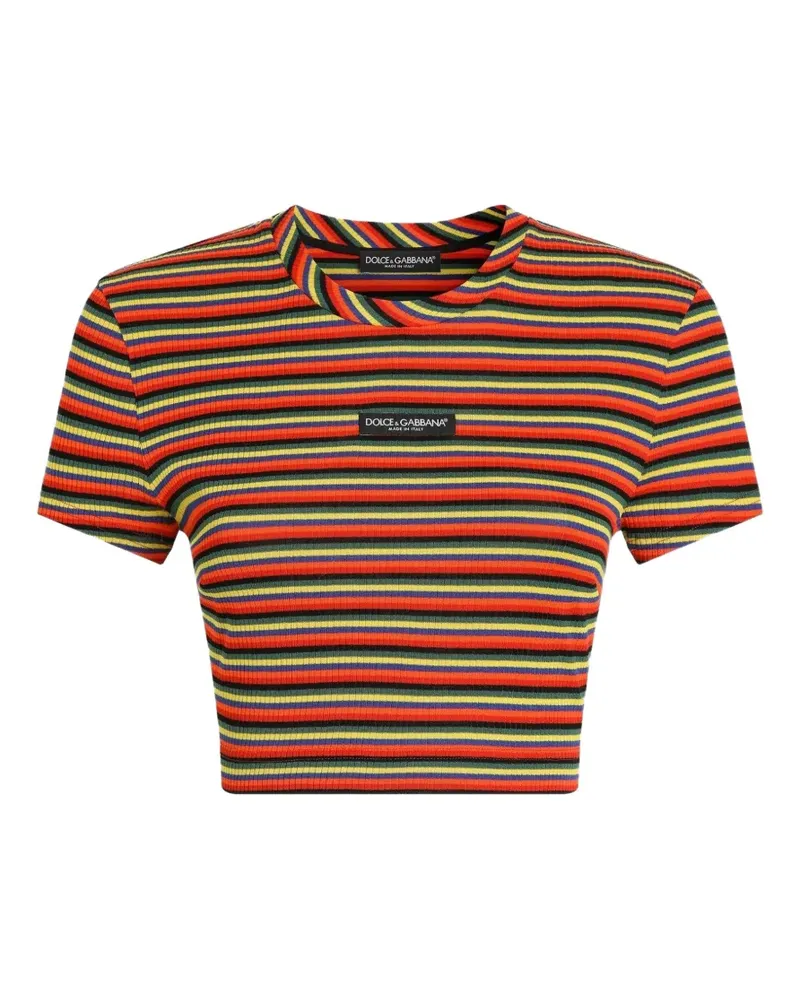 Dolce & Gabbana Gestreiftes T-Shirt - Orange Orange