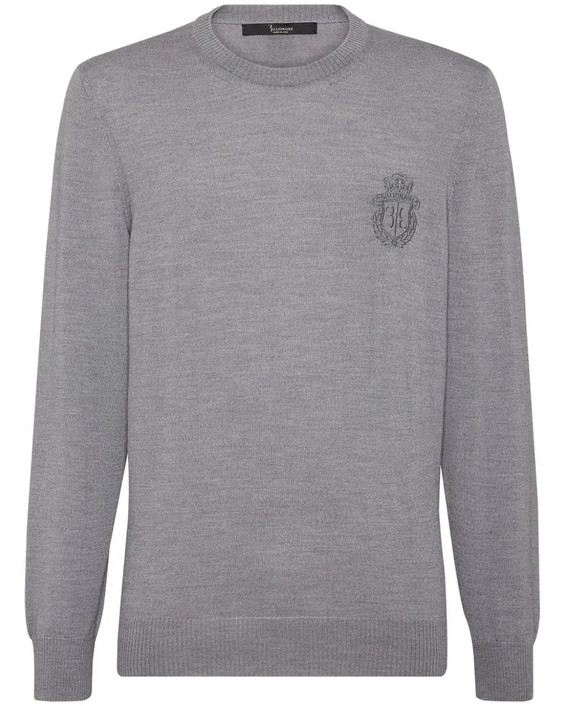 Billionaire Pullover mit Logo-Stickerei - Grau Grau