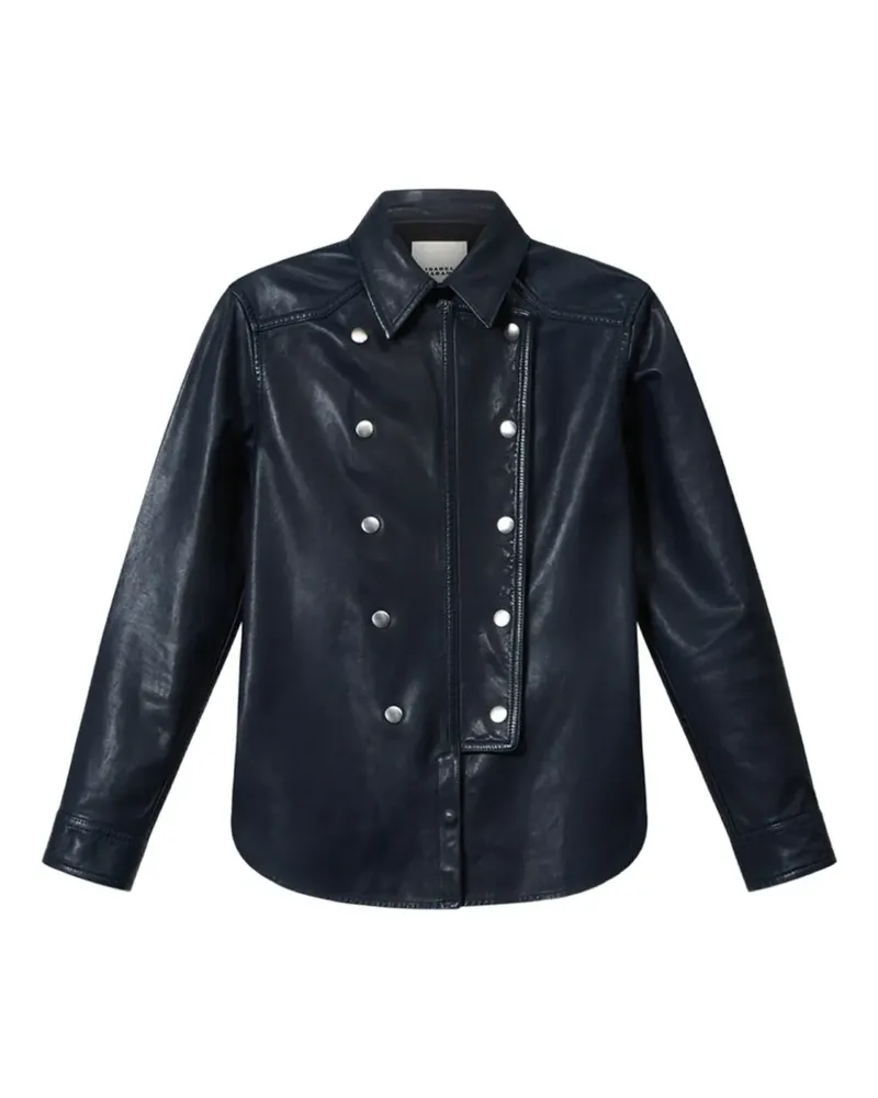 Isabel Marant Valdy Hemd aus Leder - Blau Blau