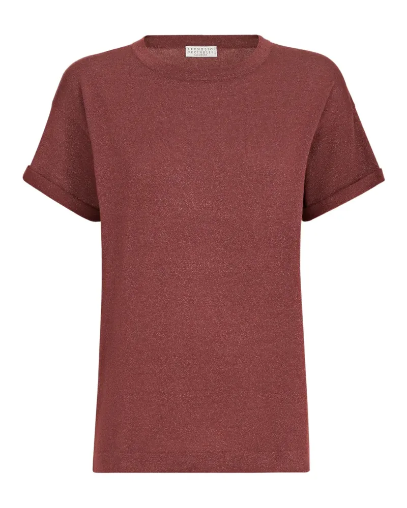 Brunello Cucinelli Leichtes T-Shirt aus Kaschmir und Seide - Rot Rot