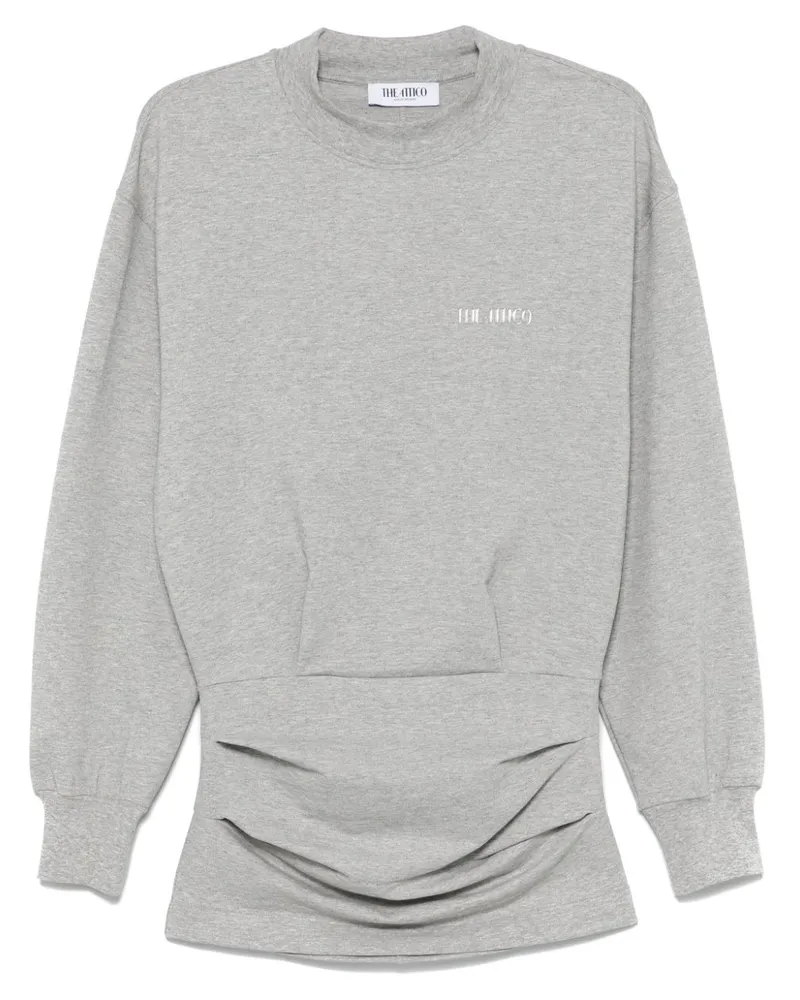 ATTICO Minikleid mit Logo-Applikation - Grau Grau