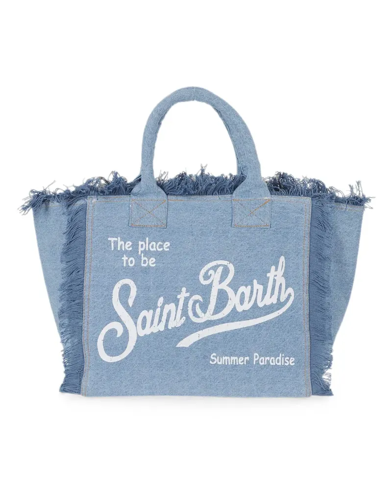 MC2 Saint Barth Vanity frayed-edge shoulder bag - Blau Blau