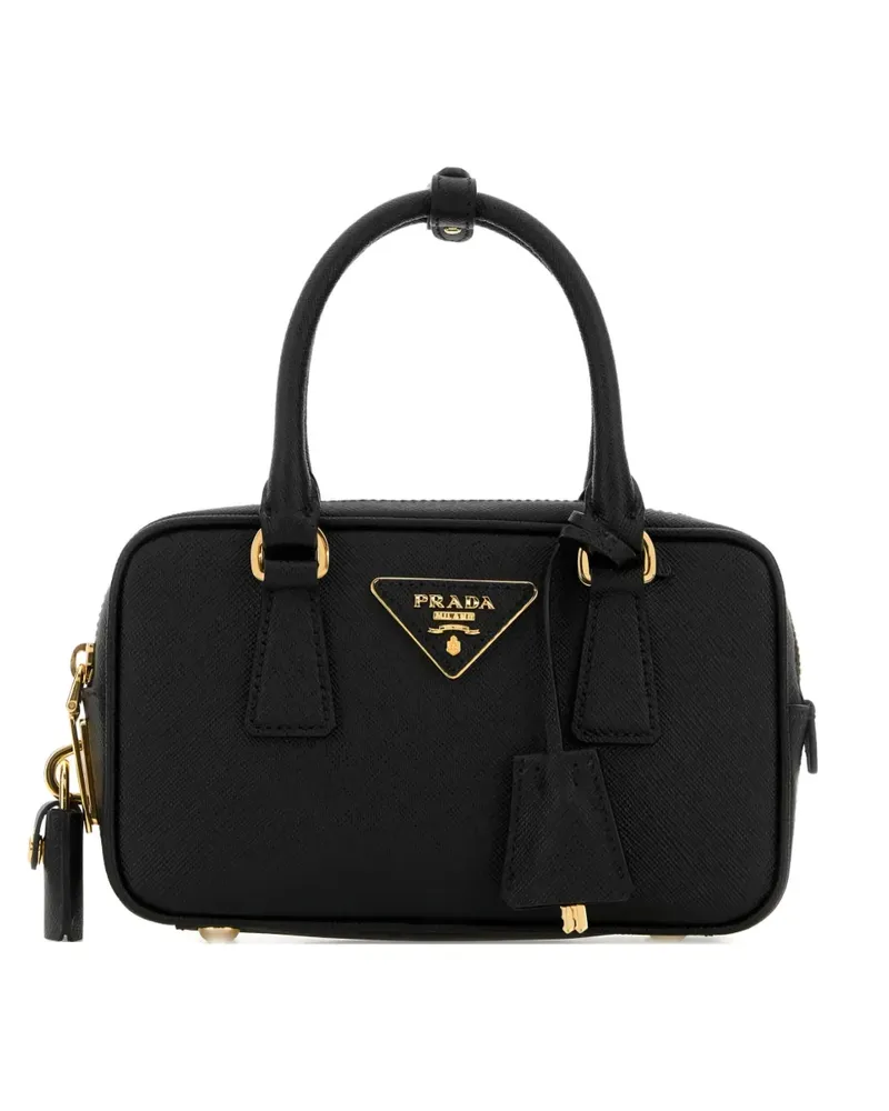 Prada mini Galleria leather top-handle tote bag - Schwarz Schwarz