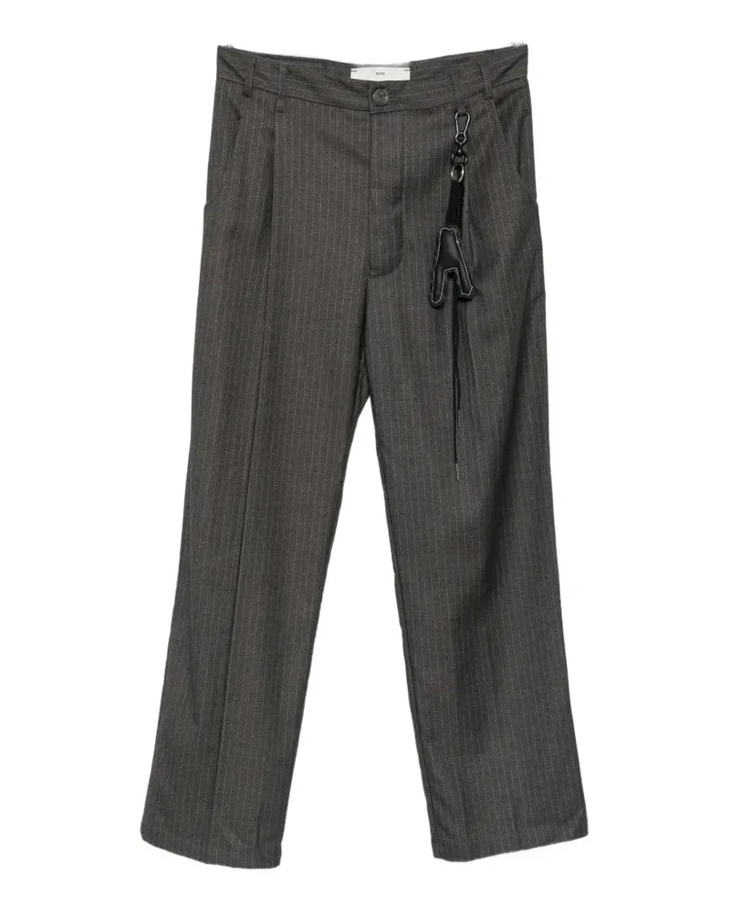 Song For The Mute stripe-pattern wide-leg trousers - Grau Grau