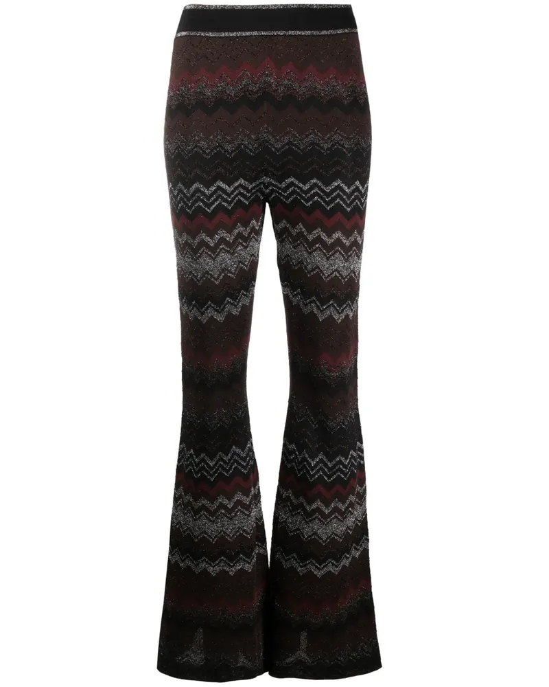 Missoni Ausgestellte Hose mit Zickzackmuster - Schwarz Schwarz