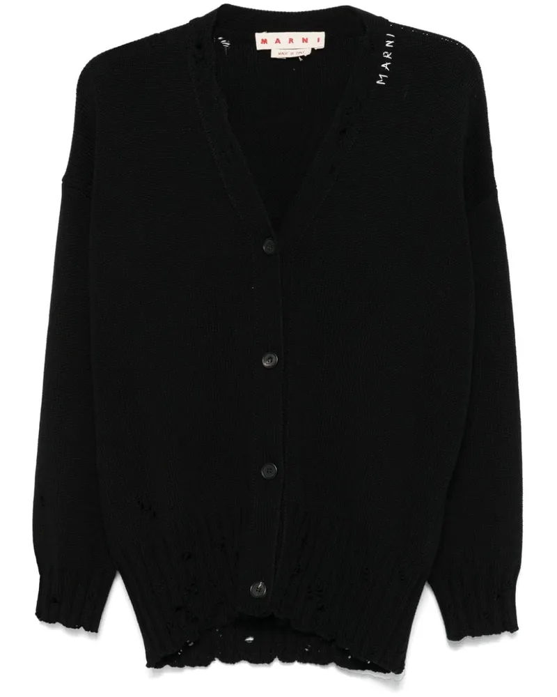 Marni Cardigan in Distressed-Optik - Schwarz Schwarz