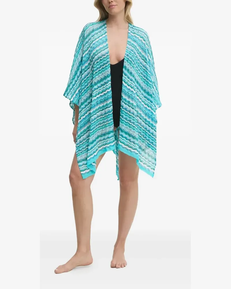 Missoni Poncho mit Wellenmuster - Blau Blau