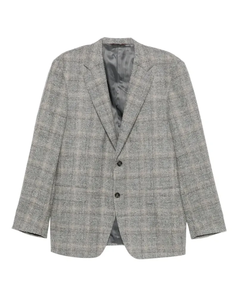Canali check-pattern single-breasted blazer - Grau Grau