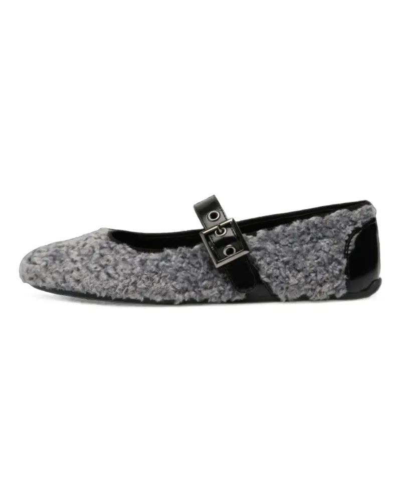 Candice Cooper Dafne Brid Teddy Ballerinas aus Faux Shearling - Grau Grau