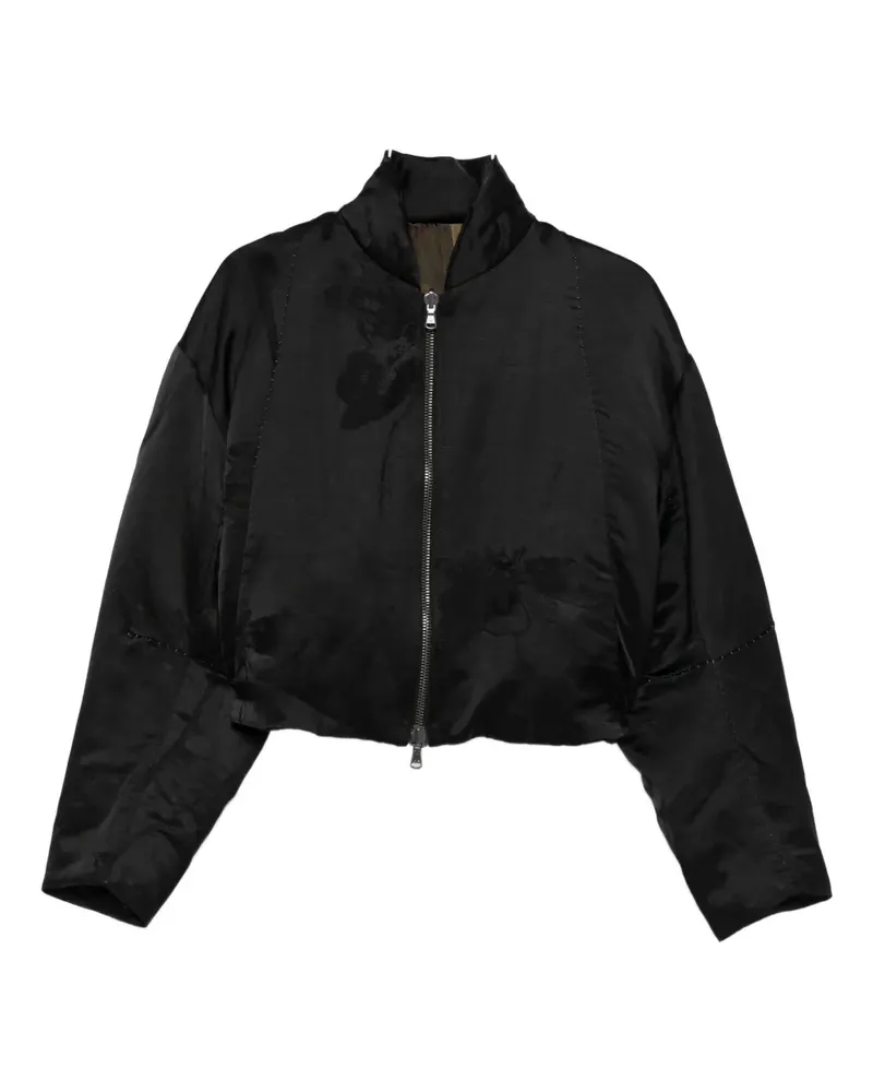 Masnada satin bomber jacket - Schwarz Schwarz