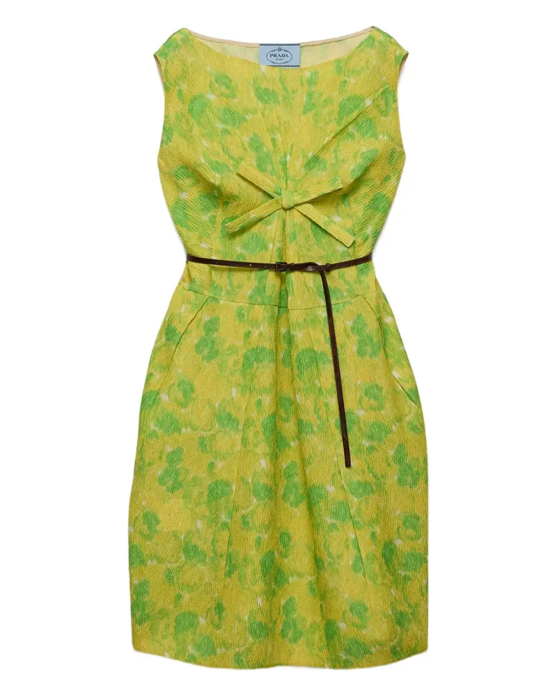 Prada Minikleid mit Blumen-Print - Grün Grün