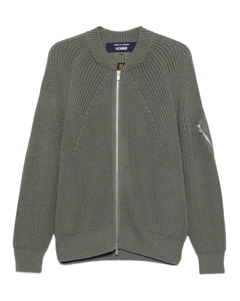 Comme des Garçons Gerippter Cardigan mit Reißverschluss - Grün Grün