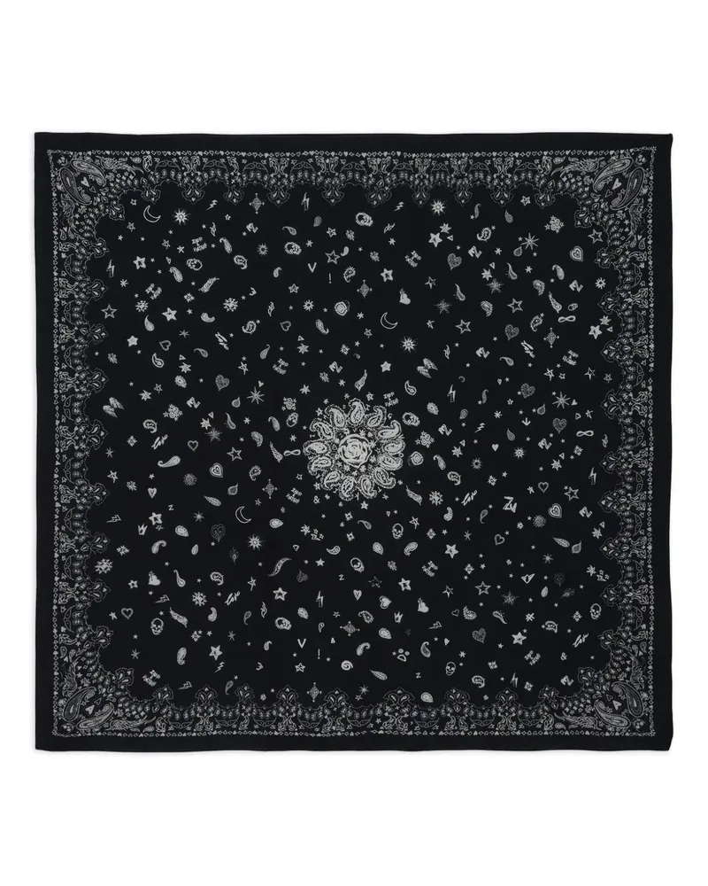 Zadig & Voltaire Schal mit Print - Schwarz Schwarz