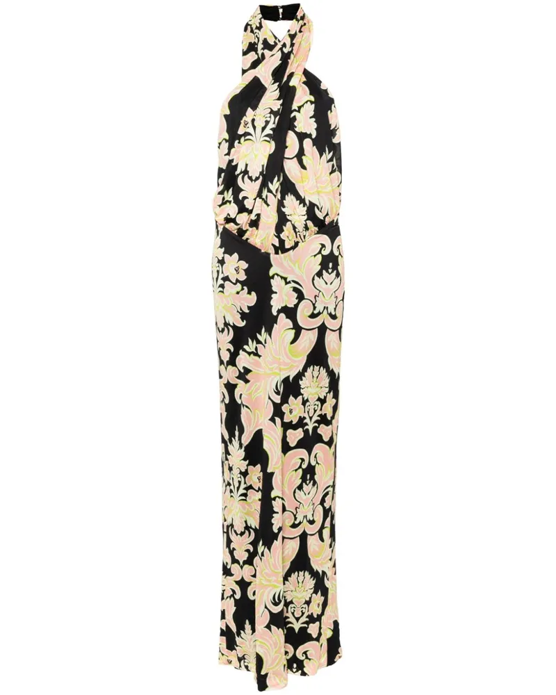 Etro Midikleid mit Paisley-Print Schwarz